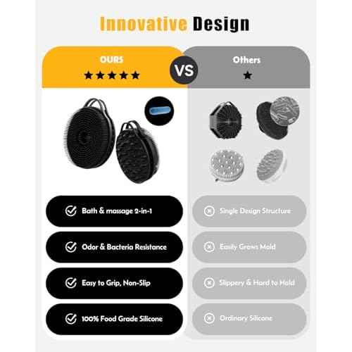 2 in 1 Silicone Body Scrubber, Anti Cellulite Massage Scrubber, Exfoliating Shower Brush for Men & Women, Removes Dead Skin, Reduces Cellulite, Improves Circulation, Fast Dry, Non Slip (1PC, Black)