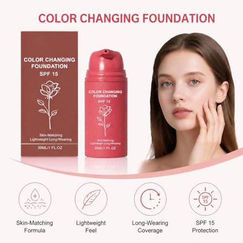 Korean Color Changing Foundation for Mature Skin - Hydrating & Lightweight
