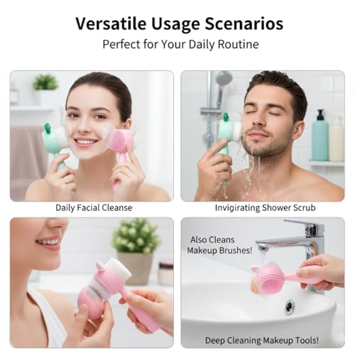 Silicone Face Scrubber Brush - Dual-Sided Exfoliating Cleanser