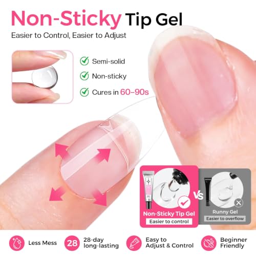 Glamonade Medium Almond Nail Extension Starter Kit - 504 Gel Tips & Tools