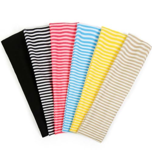 TERSE Stripe Headbands for Women, 6-Pack Y2K
