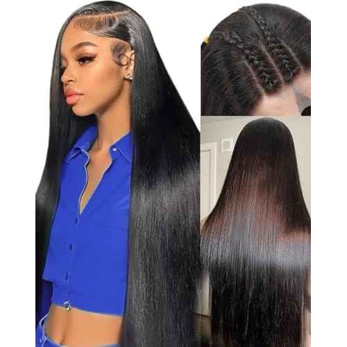 Sealusa 30 Inch 13x6 Lace Front Wigs Human Hair Real 100% Virgin Hair Can Last 6-9 Months Life Straight Human Hair Wig 200% Density Soft Silky Smooth HD Lace Frontal Wigs Tangle-Free Natural Black