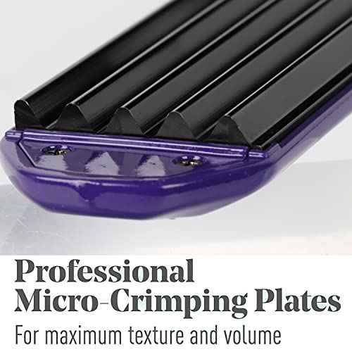MBHAIR Ceramic Crimper Iron for Volumizing Fluffy Hairstyle, Corrugation Crimper Hair Iron, Anti Static Ceramic Hair Crimping Iron Adjust Temperature (Purple)