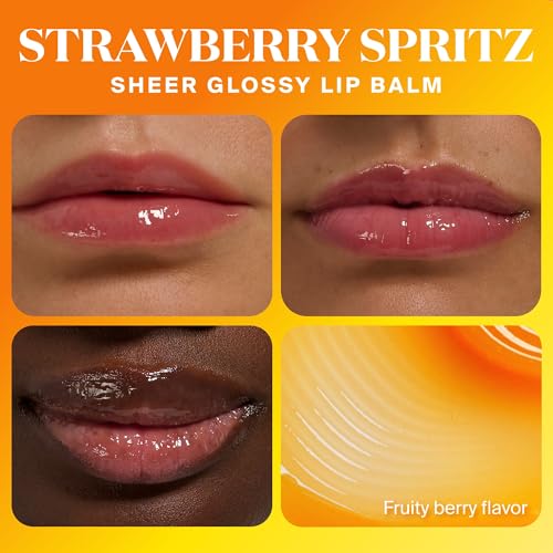 Supergoop! Glow Gloss SPF 40 Lip Balm Trio - Includes Vanilla Soft Serve, Strawberry Spritz & Pink Peppermint - Broad Spectrum Protection with a Non-Sticky, High-Shine Finish - 0.5 fl oz