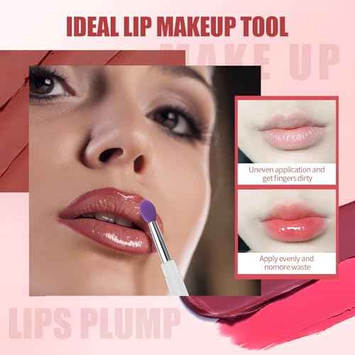 6 PCS Retractable Lip Brush for Lipstick Dual-Ended Lip Scrubber Exfoliator Silicone Lip Scrub Brush