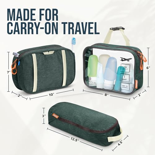 TRIPPED 3-Piece Travel Toiletry Bag Set with TSA Bag