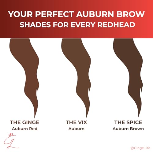 The Ginge: Auburn Red Eyebrow Pencil ? Waterproof, Double-Ended Automatic Angled Tip & Spoolie Brush, Cruelty-Free