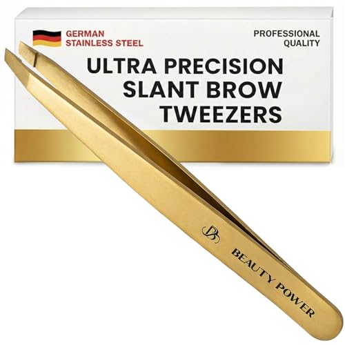 Professional Slant Tweezers for Eyebrows & Facial Hair Removal