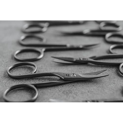 NN Knives Nail Scissors - Left-Handed, Premium European Stainless Steel, Curved Design for Precise and Comfortable Nail Trimming - Professional-Grade Scissors for Meticulous Grooming Tasks, NN-1214-B