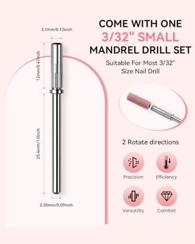Makartt Nail Drill Bits Sanding Bands 100 Pcs #240 Grit (Pink) – 3.1mm Mandrel Included