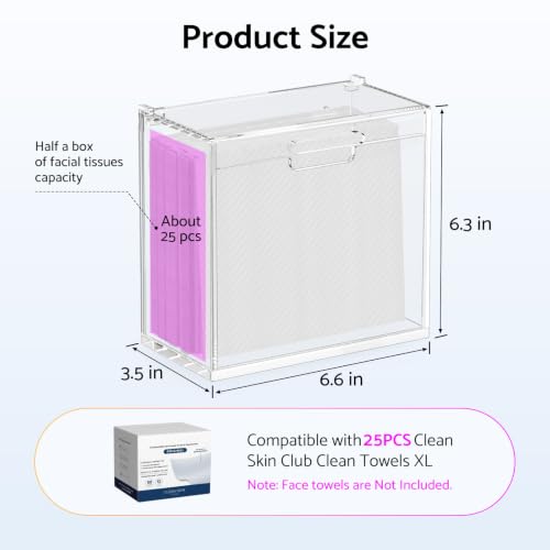 HIIMIEI Acrylic Disposable Face Towel Holder for 25 Towels