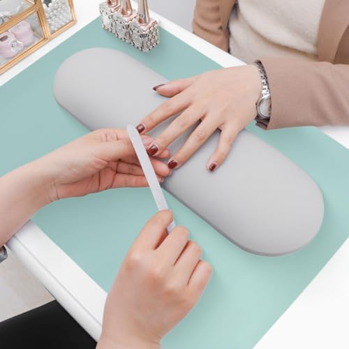 23.62x15.75 Inch Nail Art Table Mat(Nail Mat Only), Foldable Manicure Mat Nail Polish Mat for Nail Arm Rest, Manicure Pad Nail Table Pad Desk Mat for Nail Technician Salon Home (Black)