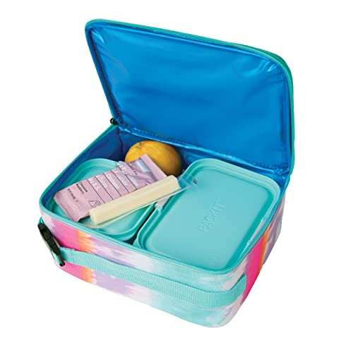 PackIt Freezable Classic Lunch Box, Tie Dye Sorbet, Built with EcoFreeze Technology, Collapsible, Reusable, Zip Closure With Zip Front Pocket and Buckle Handle, Designed for Lunches