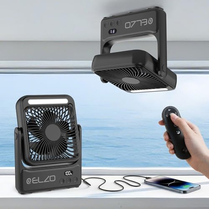ELZO Magnetic Travel Fan 10000mAh Rechargeable 4-Speed