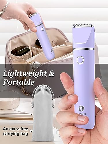 Purple Bikini Trimmer & Shaver Kit for Women 2-in-1 Wet Dry Electric Body Hair Removal