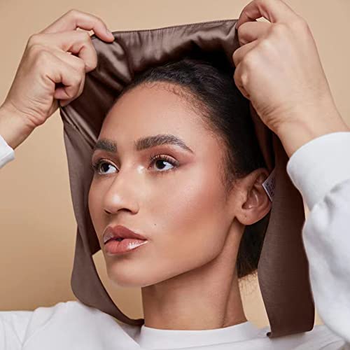 Silk Satin Sleep Bonnet for Curly Hair - Adjustable Night Cap & Beanie