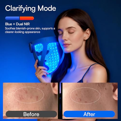 INIA GLOW 4D Red Light Therapy Mask - 320 LEDs, Dual NIR, Cooling