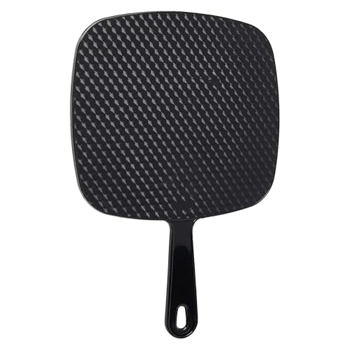 Diane Professional Quality Hand Held Mirror with Handle, Single Sided Vanity Makeup Mirror for Women, Men, Salon, Barber, Shaving, and Travel, Large 9" x 12.75" in Black