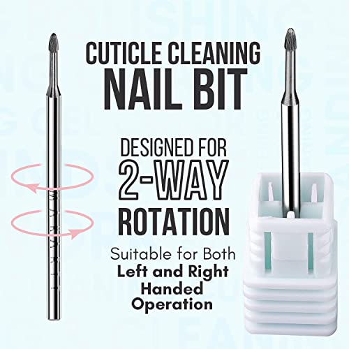 Makartt Nail Drill Bits Set 10Pcs Bundle with Safety Nail Drill Bits, Tungsten Carbide Nail Drill Bits, 3/32 inch for Acrylic Gel Nails Cuticle Manicure Pedicure