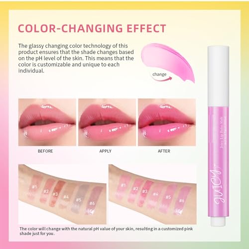 MAEPEOR Tinted Lip Balm 6 Colors Moisturizing Lip Balm Hydrating Changing Lip Gloss for Lip Care and Dry Lip (01 Rose)