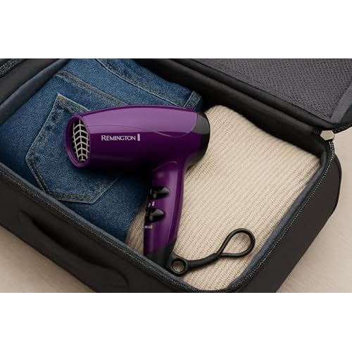 Remington Ionic Compact Hair Dryer, Travel Size, 1875 Watts, 3 Heat and 2 Speed Settings
