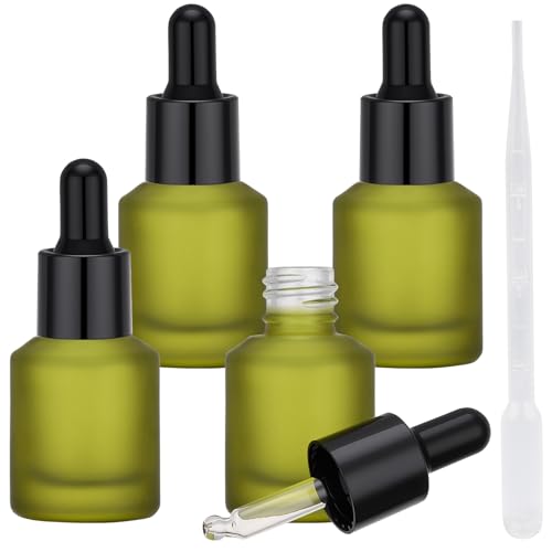 Segbeauty 15ml Frosted Glass Dropper Bottles (4-Pack) Essential Oil
