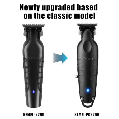 KEMEI Cordless & Corded Hair Clippers for Men, Professional Beard & Hair Trimmers, USB Rechargeable, Model KM-PG2299 & KM-2296