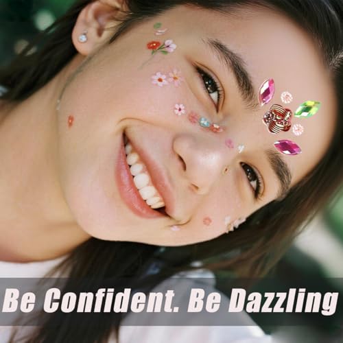 Multicolor Face Gems Rhinestone Stickers - 60 Pc Festival Party Makeup