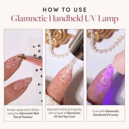 Glamnetic Handheld UV LED Lamp | Compact, Travel-Fiendly Curing Lamp for Nails | Lightweight & Easy to Use | USB Compatible