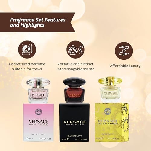 Versace Women's 3-Piece Mini Perfume Gift Set - Travel Fragrance Sampler