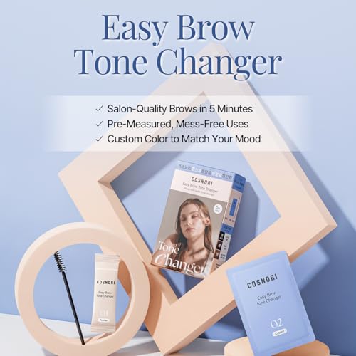COSNORI Easy Brow Tone Changer ? Gentle Lightening Formula for Soft, Natural Look ? Brow Bleach Kit, Easy At-Home Application, Quick Results in 2?3 Minutes, 5 Applications