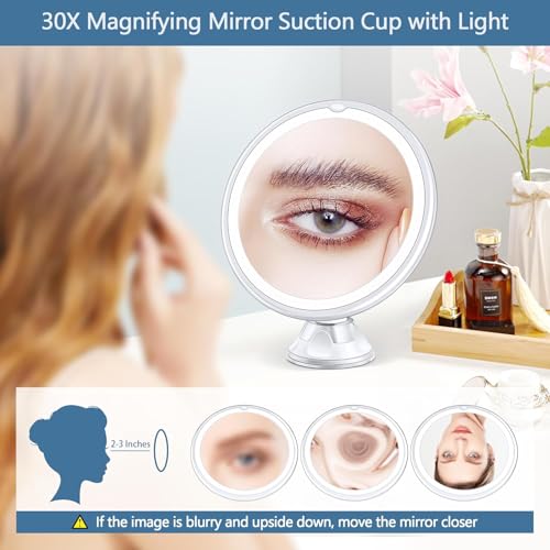 30X Magnifying Mirror with Light – Lighted Makeup Mirror
