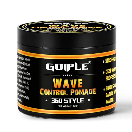Natural Wave Pomade for Men - Water-Based Hair Cream 4oz