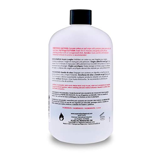 SuperNail Professional Pure Acetone Gel Nail Polish Remover - 16 oz
