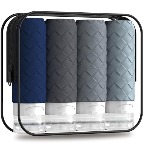 TSA Approved Travel Bottles for Toiletries - Silicone, Leak-Proof, 3oz