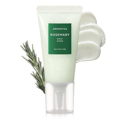 AROMATICA Rosemary Scalp Scrub 165g | Salt Exfoliator for Oily Scalp