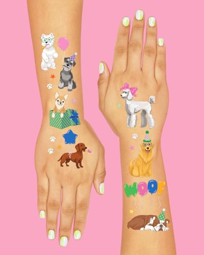xo, Fetti Dog Temporary Tattoos - 52 Glitter Styles