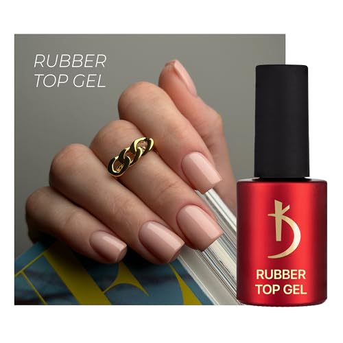 kodi professional Rubber Top Gel Coat Elastic Glossy Finish, UV/LED Curable, Strong Protection, Clear (Top Rubber 15ml (0.50 fl oz))