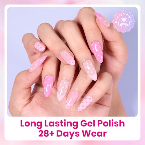 Beetles Pink Gel Nail Polish Set - 6 Color UV LED Soak Off Polish Kit