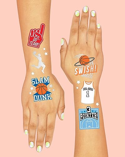 Basketball Temporary Tattoos - 58 Foil Styles