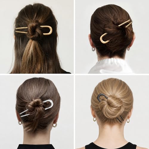 Elegant 3 PCS French Hair Pins for Buns & Updos - Gold Accessories