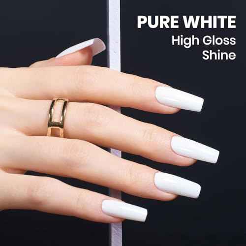 Beetles Black White Gel Nail Polish Kit - 2 Colors Hema Free Soak Off UV Gel Polish Set Same Color Same Bottle Design Manicure Salon DIY at Home for Women