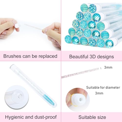 20 Pack Mascara Wands & Tubes Set - Reusable Eyelash Brush