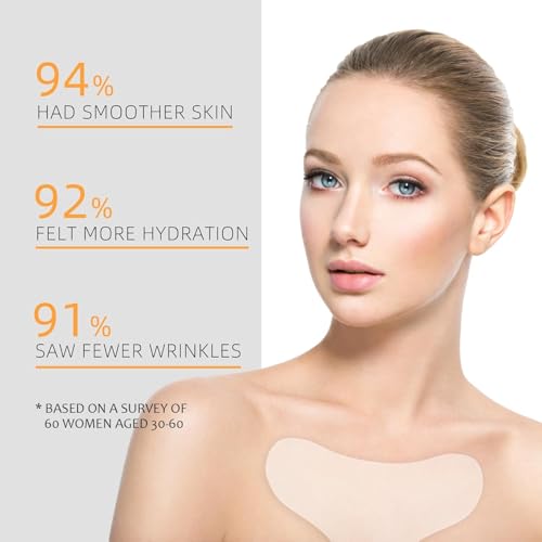 Chest Wrinkle Patches 2 Pack, Reusable Premium Silicone Chest Pads for D?collet? & Cleavage, Anti Wrinkle Anti Aging Overnight, Skin-Friendly Smoothing Lines Wrinkles Pads for Side Sleepers
