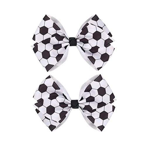 LDDCX Soccer Bow Hair Clips - Hair Accessories for girls. Soccer Hair Bow Clips Football Hair Clips Pin. (2PCS, Color: E, Size: 12 x 9cm/4.7*3.5")