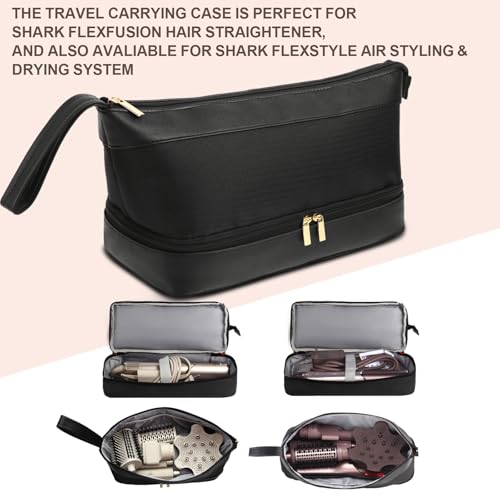 Flexfusion Carrying Case for Shark, Travel Case for Shark Glam Ceramic/FlexFusion Hair Straightener, Travel Bag for Shark Flexfusion Air Ceramic HD641S/HD642S /HD6052S(Black)