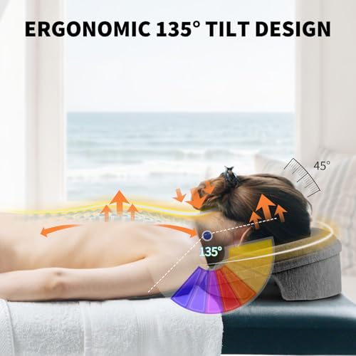 Face Down Pillow Massage Headrest for Bed, Stomach Sleeping Pillow, Face Cradle, BBL Pillow After Surgery Post Eye Surgery Recovery Equipment for Massage Tables,Piercing Pillows Removable Cover Black