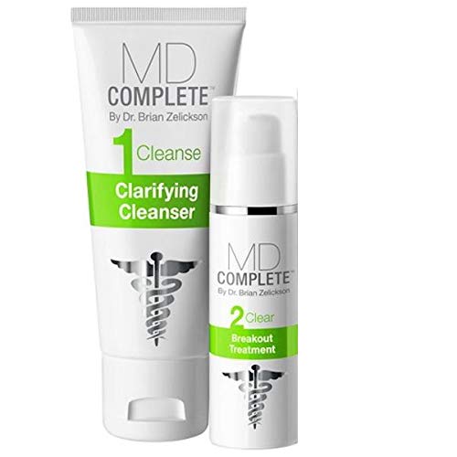 MD Complete Acne Clearing Duo Step 1 Salicylic Acid 2.0% Cleanser 3.0 fl oz + Step 2 Benzoyl Peroxide 4.5% Breakout Treatment 1.0 fl oz |60 Day Supply