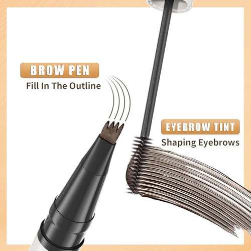 4-Fork Microblading Eyebrow Pen - Waterproof 2-in-1 Brow Pencil