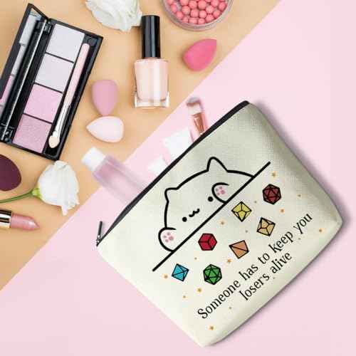 DnD Collection Class Character Makeup Bag Cat Throwing Dice DnD Dungeon Master Cosmetic Bag Dungeon Master Gifts Gamer Dice Bag Dragons Gamer Gift Dungeons And Dragons Gifts for Women